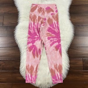 Offline Aerie Size Large Pink Tie Dye HI Rise Crossover Leggings Pant
